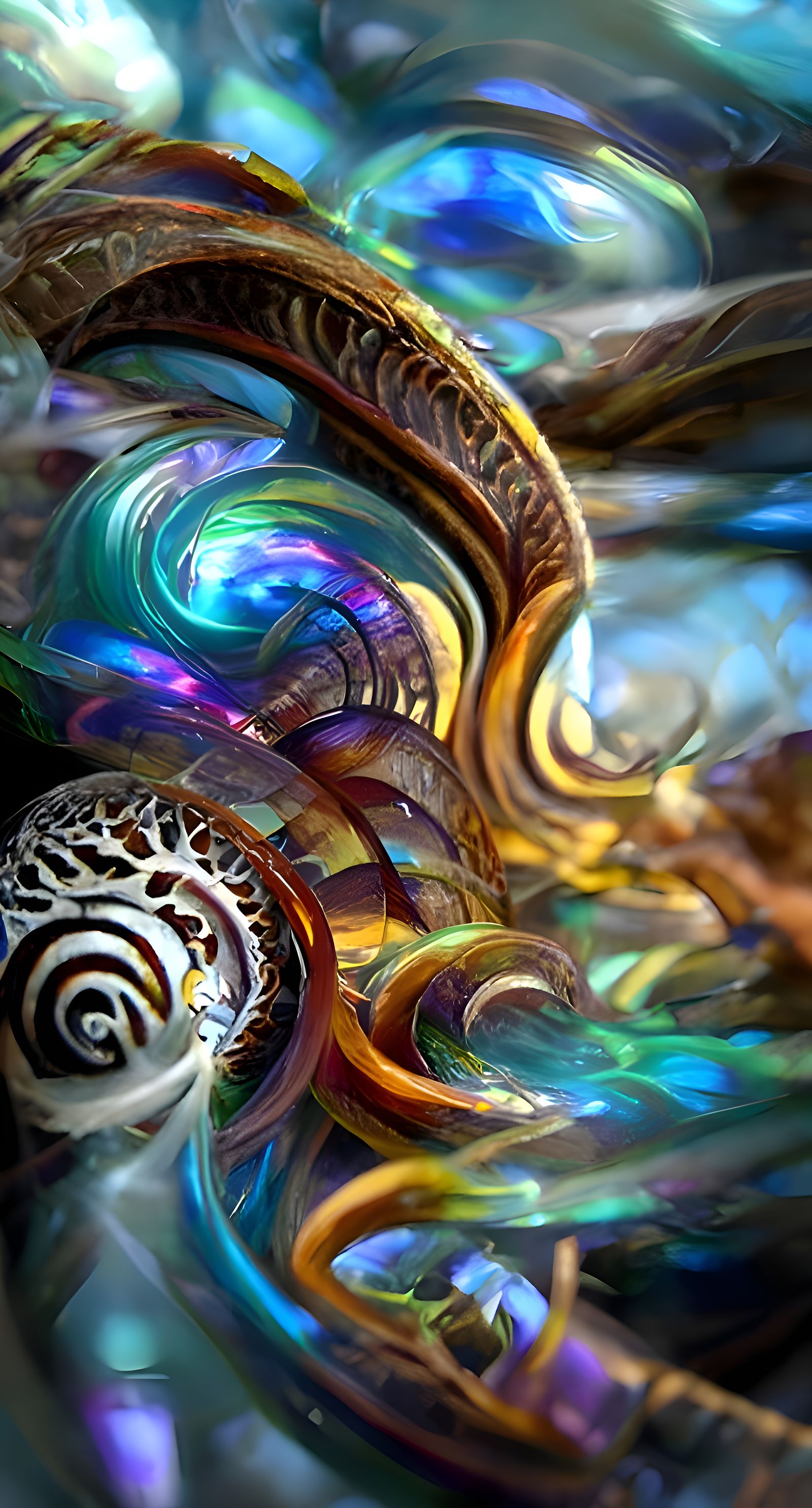 Vivid Volumetric Swirl in a Fractal Style