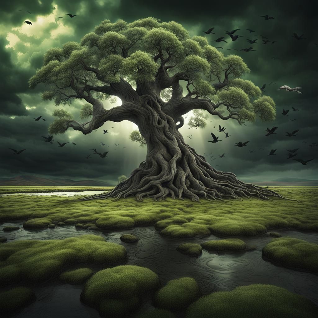 The Last Green Tree on Earth: Hyperrealistic Rendering