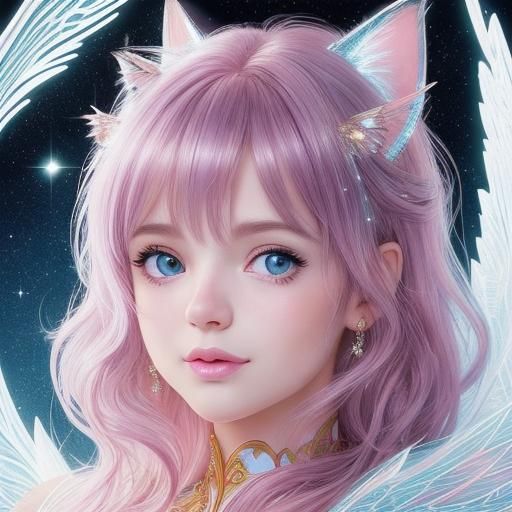 (Lora : Sparkle beautiful face)  Gel pen markers, manga styl...