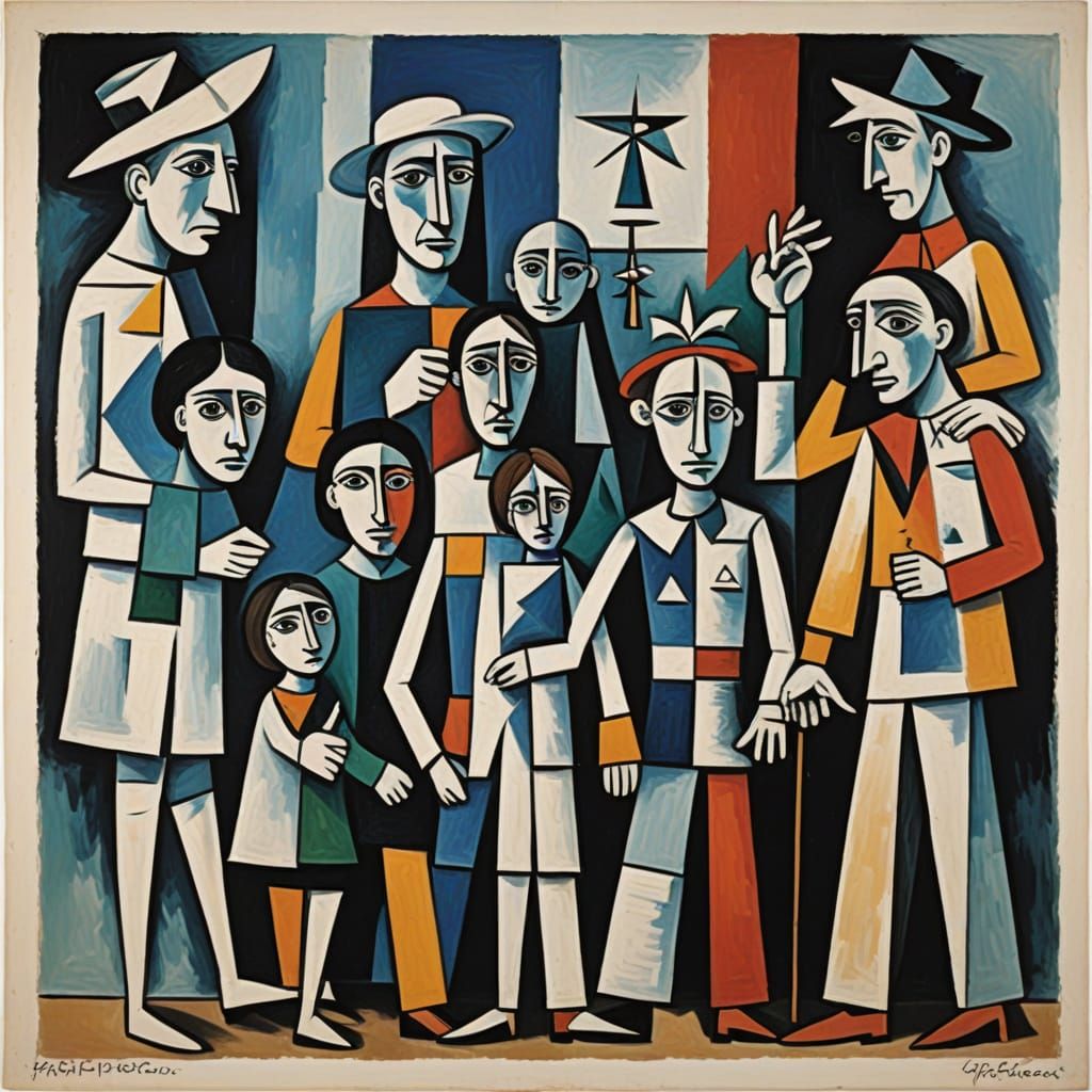 Living Fully: A Cubist Rendition in Picasso Style