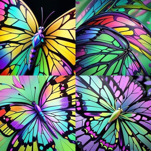 Vibrant Butterfly Detailed Wings on Flower