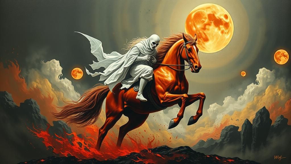Fiery Red Horse of Apocalypse: Surreal Heavy Metal Art