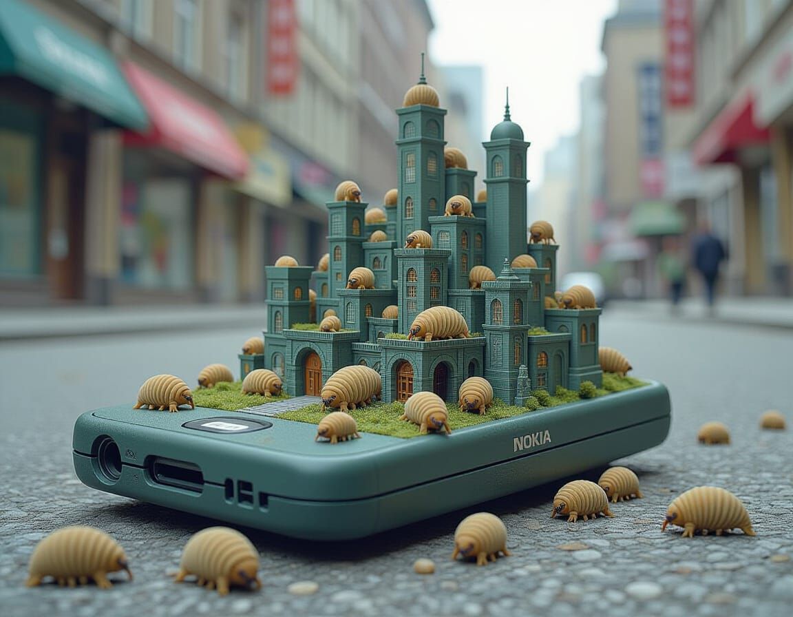 Tardigrade City Inside Nokia Phone, Digital Art