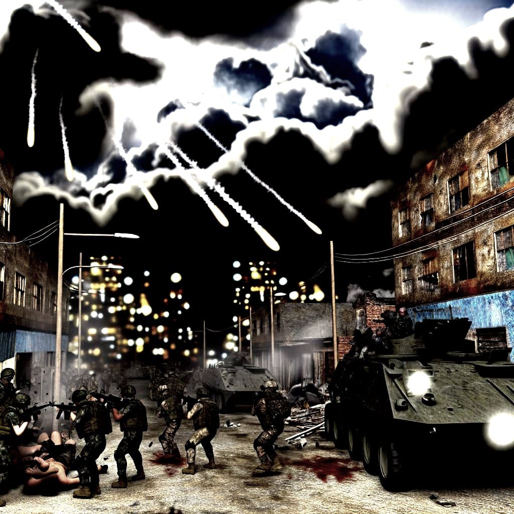 Urban Battlefield in Global Conflict: Animated Digital Art