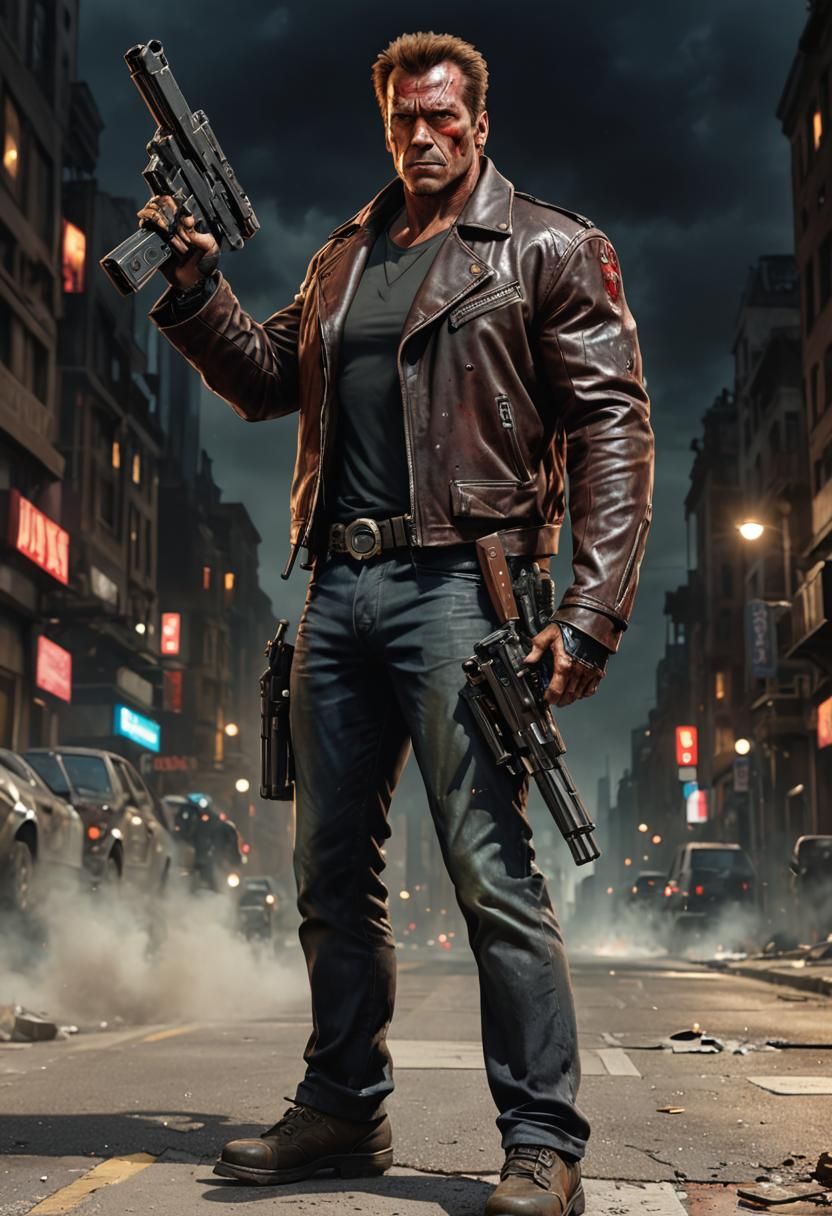 Terminator Concept Art in Dark Fantasy Style