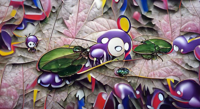 Bug on Purple Leaf in Superflat Forest