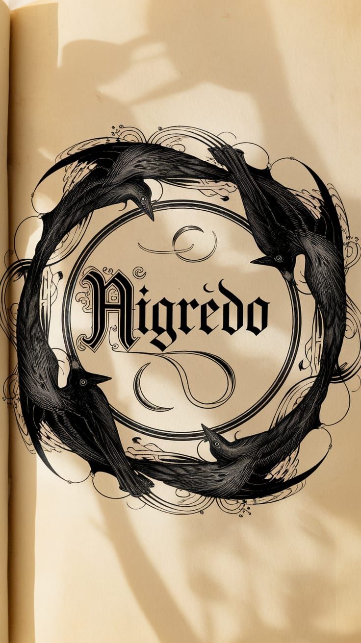 Elegant Alchemical Manuscript Frontispiece in Monochrome Ink