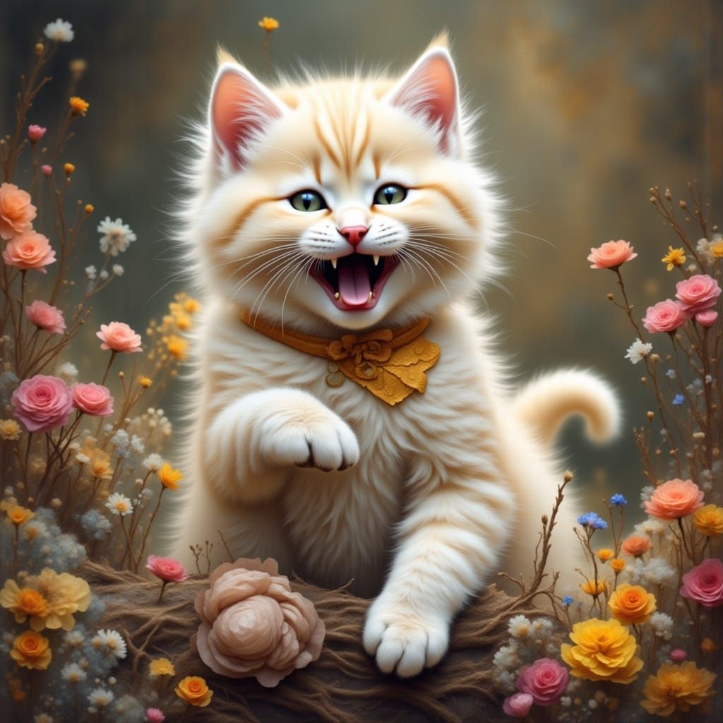 Cute Fluffy Kitten Playing