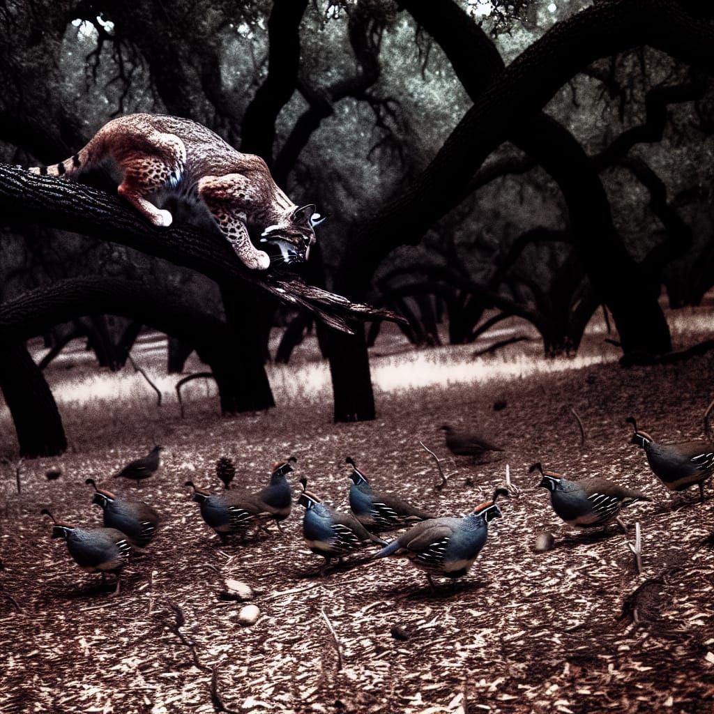 Bobcat Ready to Pounce: Cinematic Film Still