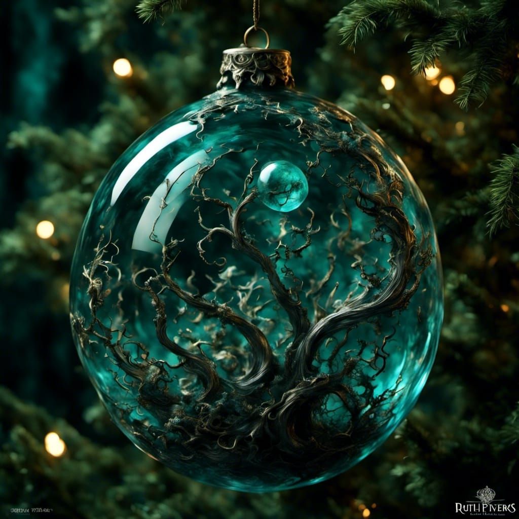 Creepy Intricate Glass Christmas Ornament