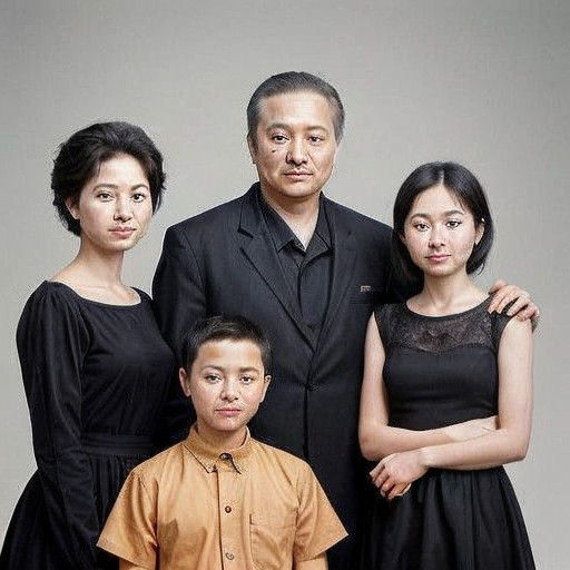 Stunning Realistic Family Portrait in a Serene Natural Setti...