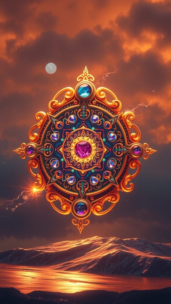 Ethereal Cosmic Device Radiates Awe in Vibrant, Matte-Painte...