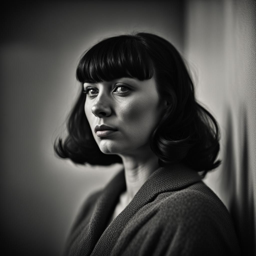 Elegant 1950s Woman Portrait in Photographic Style