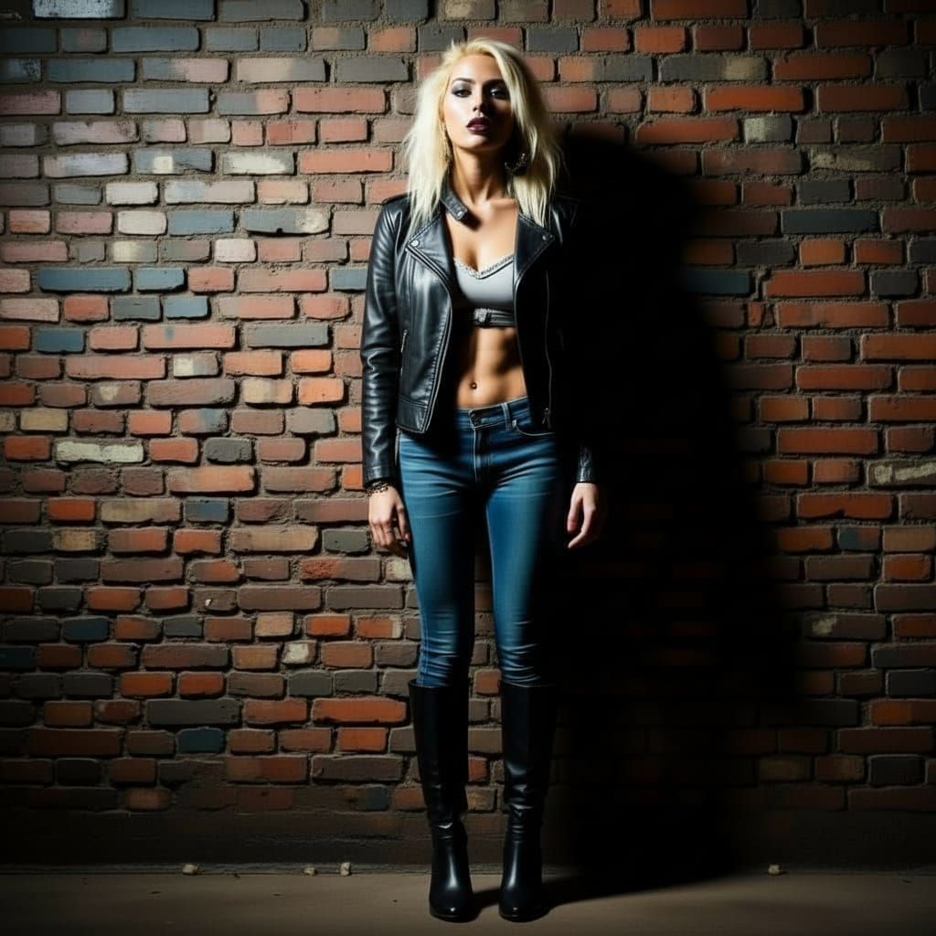 Woman in Bomber Jacket and Blue Jeans