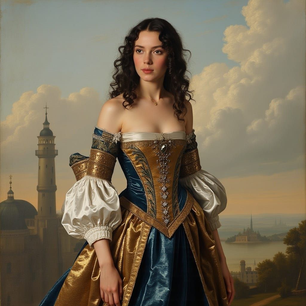 Baroque Style Portrait of a Young Woman