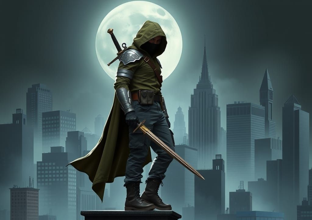 a swordsman vigilante hero