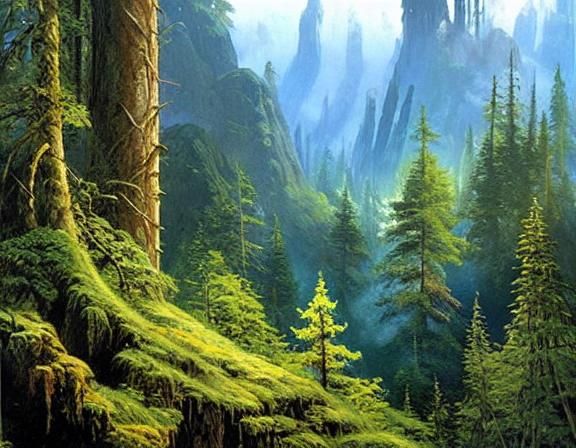 Ewok Cliff Village Amidst Endor's Forest Canopy