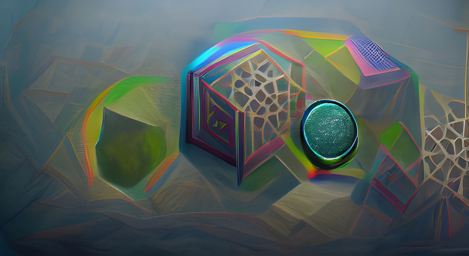 Abstract Geometric Fractal Art in Square and Circle