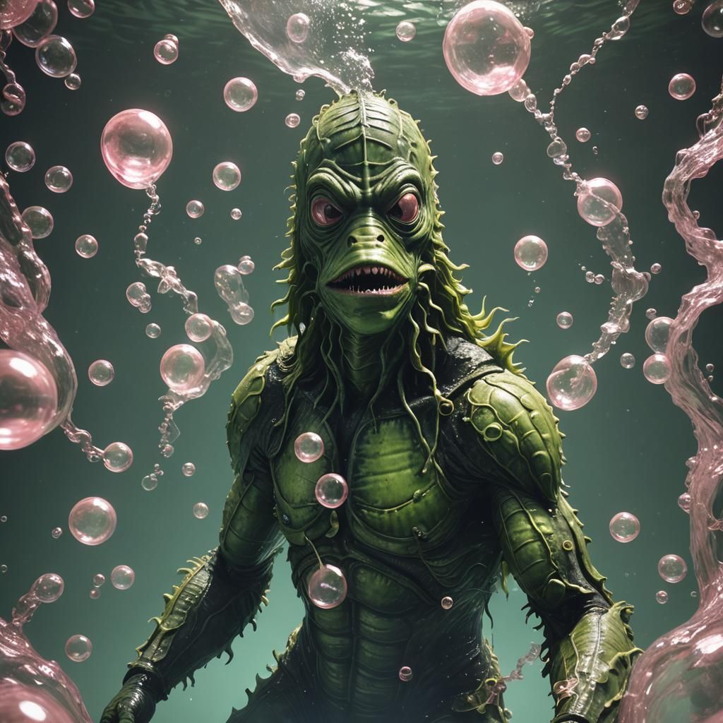 Creature from the Black Lagoon: Bubble Illustration