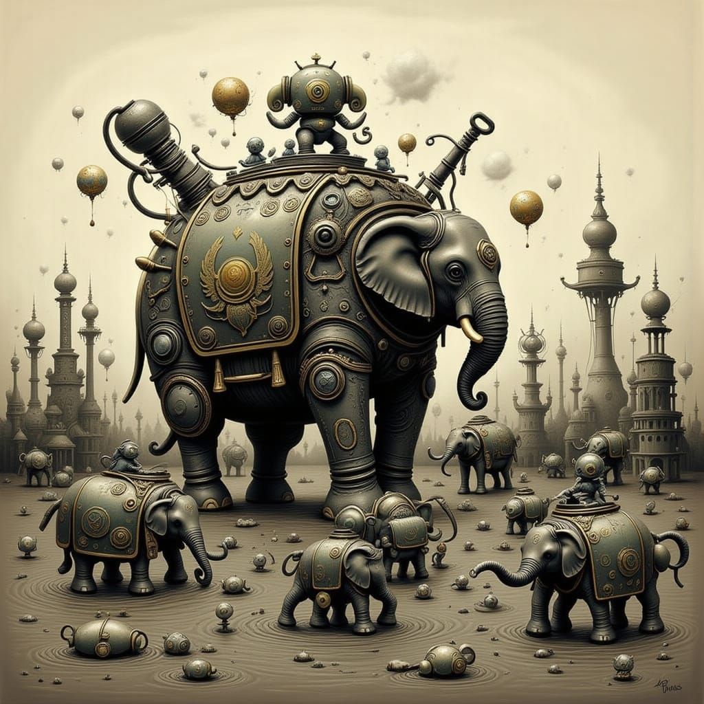 Steampunk Robot Elephant Parade