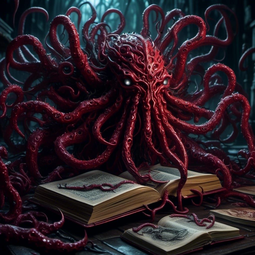 Magical Book of Nightmares with Monster Tentacles