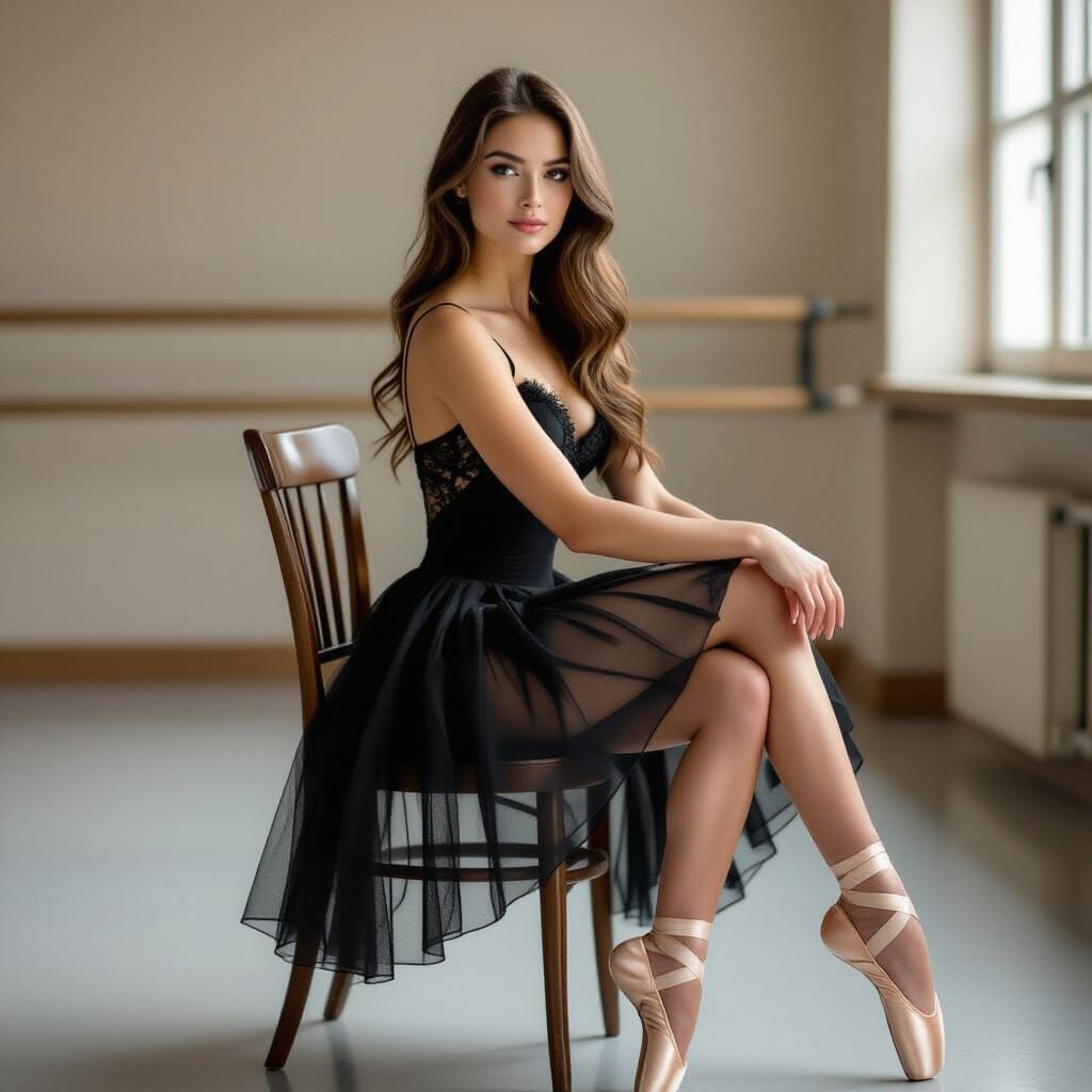 Elegant Ballerina in Studio: Photographic Art Style