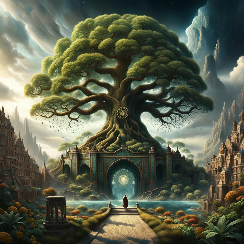 Epic Tree of Life Digital Matte Painting