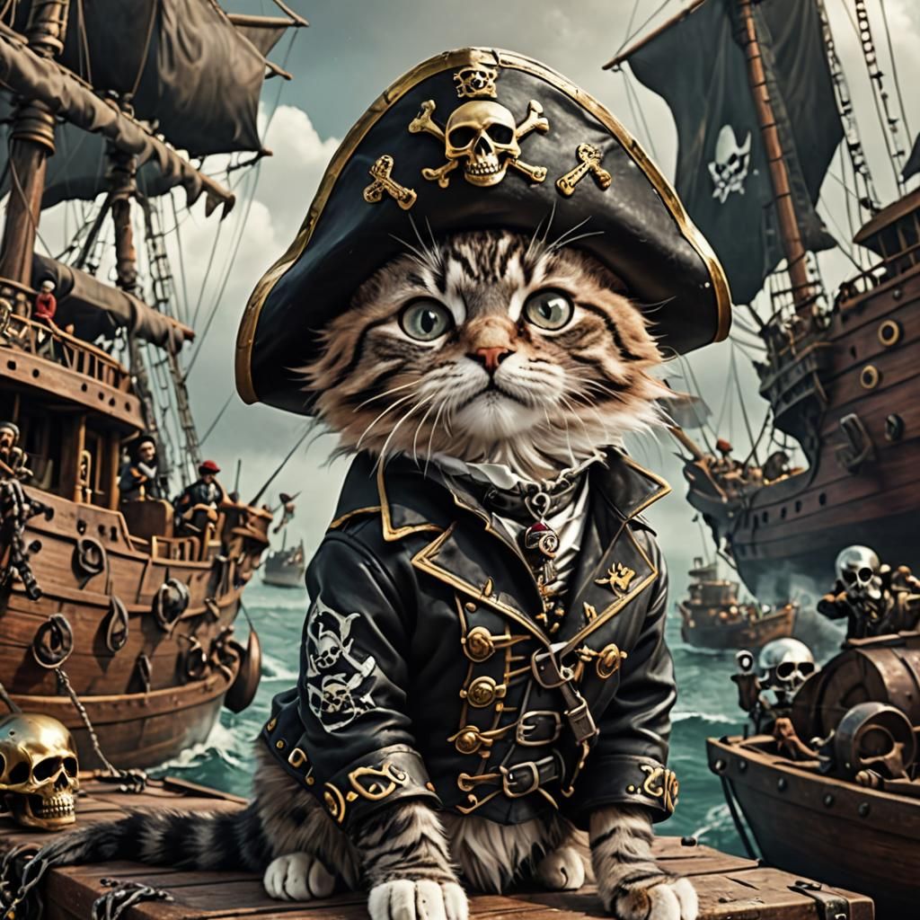Catpunk Pirate Ship: A Steampunk Feline Adventure
