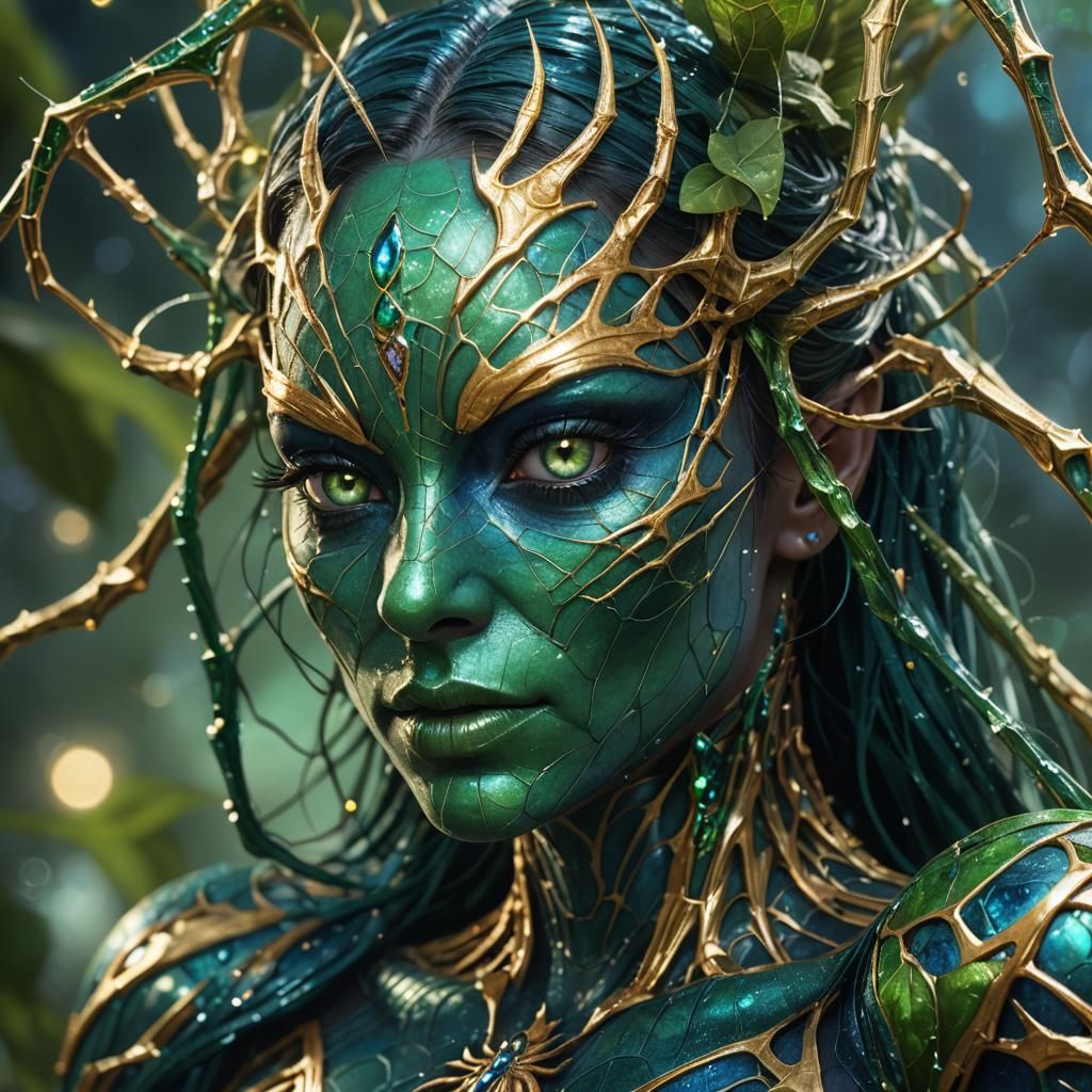 Half-Spider Shapeshifter Transformation in Fantasy Art