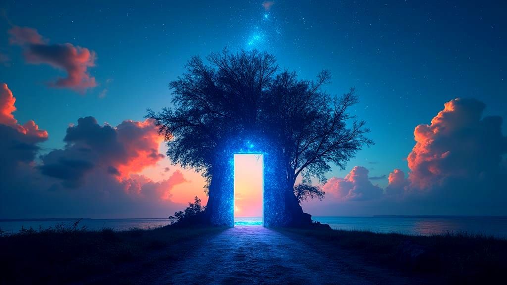 Surreal Doors Open to Clouds with Digital Constellations
