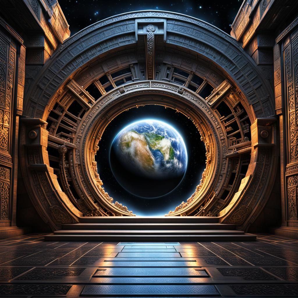 Stargate Portal to Another World in Hyperrealism