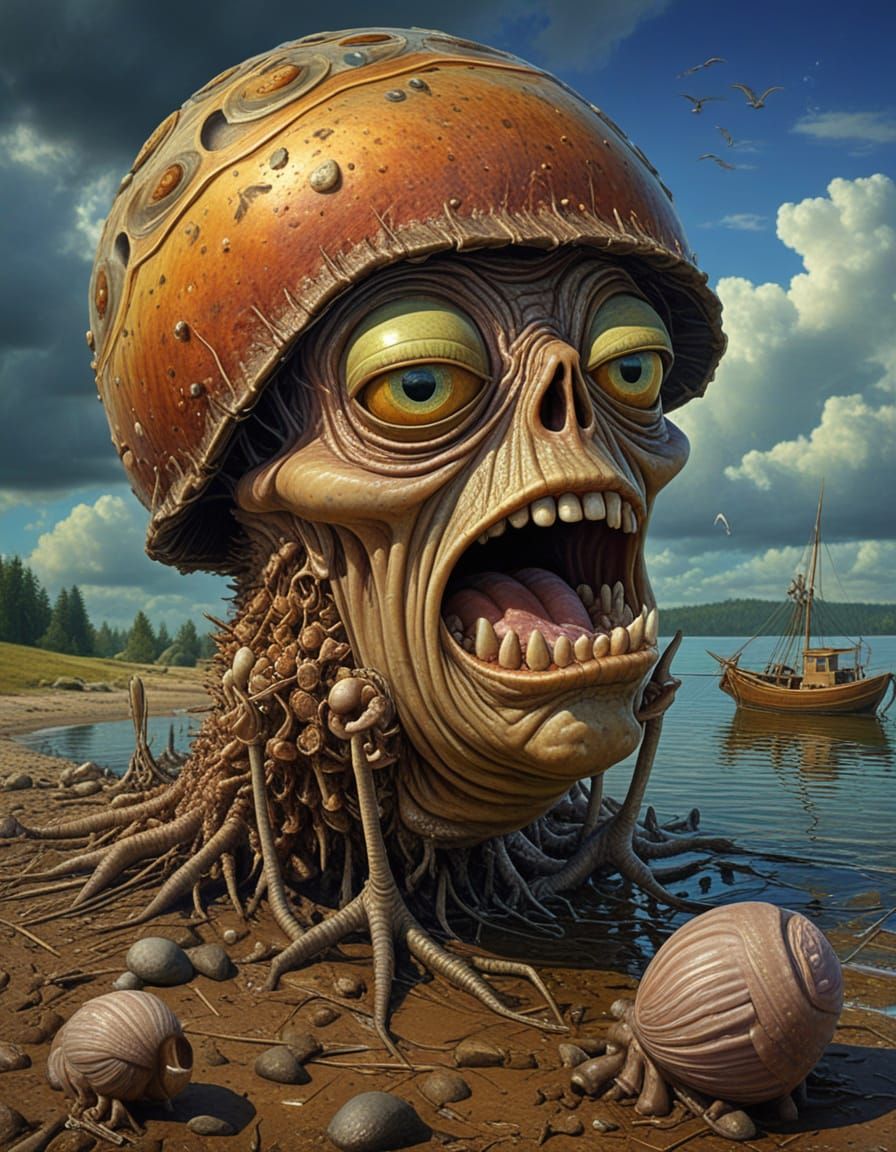 Mohawk Quahog: Surreal Portrait of a Quahog