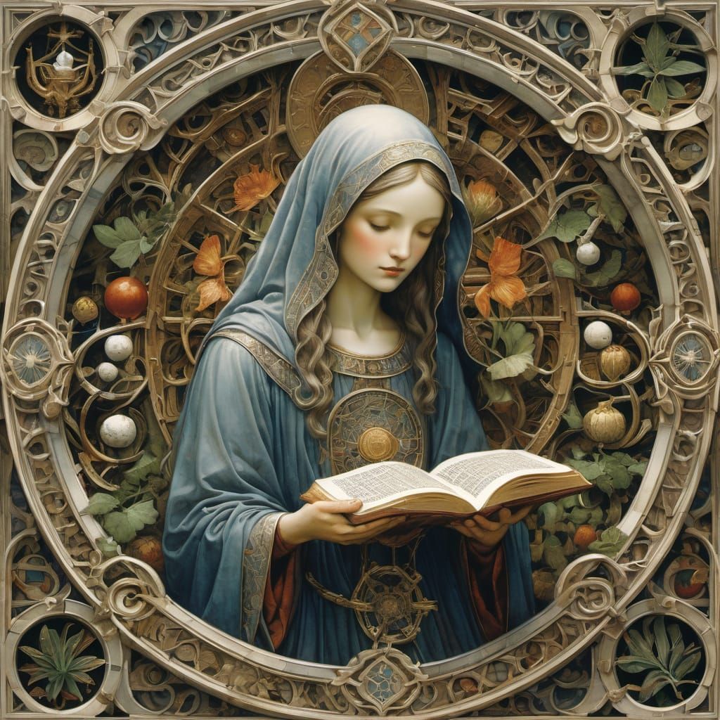 Medieval Herb Goddess with Intricate Details