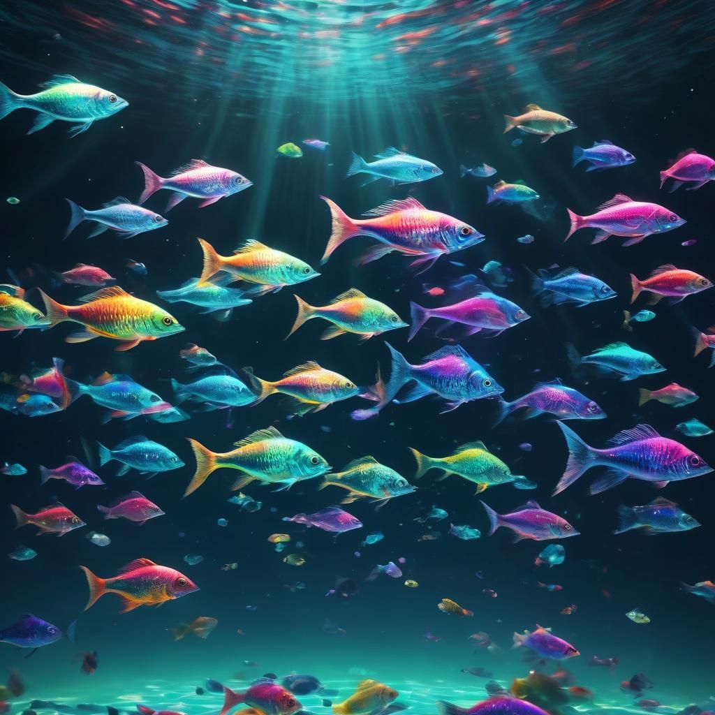 Glowing Fish Synchronized Swimming in Candy Colors
