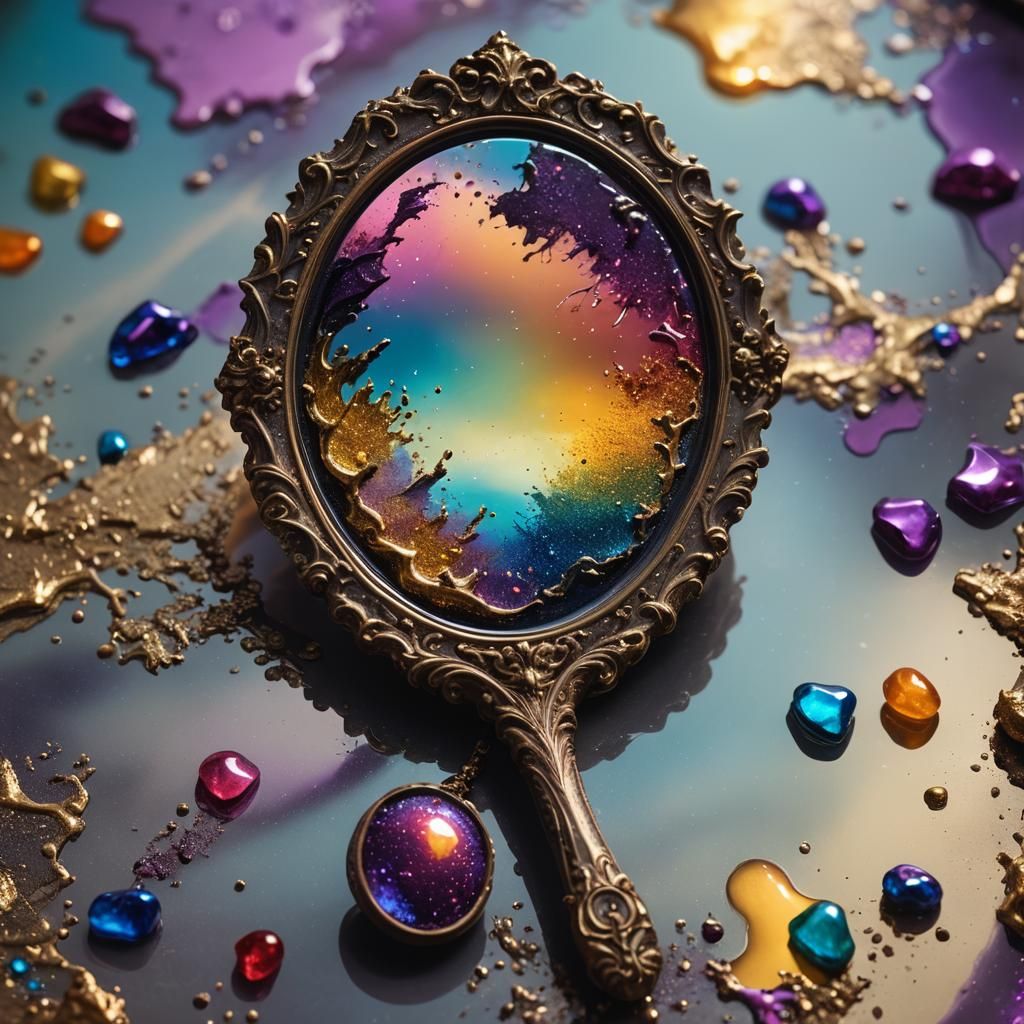 Mystical Realm Reflected in Frosted Mirror