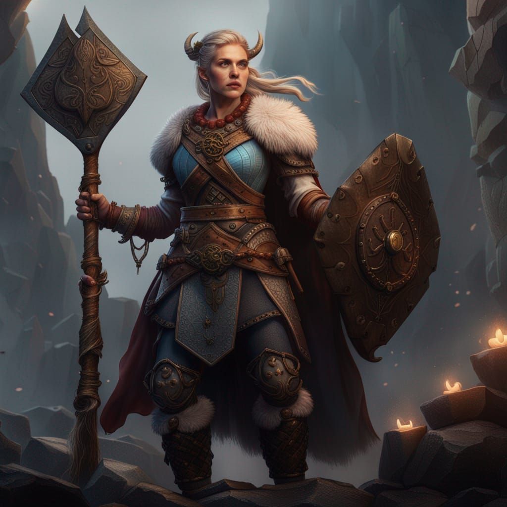 Viking Cleric: Detailed Matte Painting in 8k