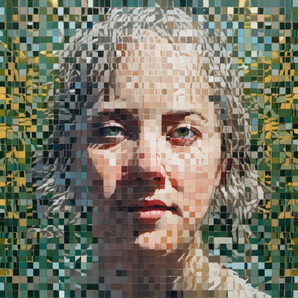 Surreal Portrait with Mirror Reflections in Summer