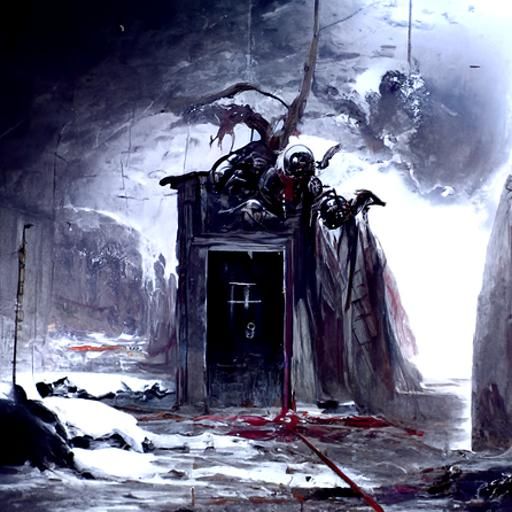 Demonic Hospital Ward in Gothic Horror Style