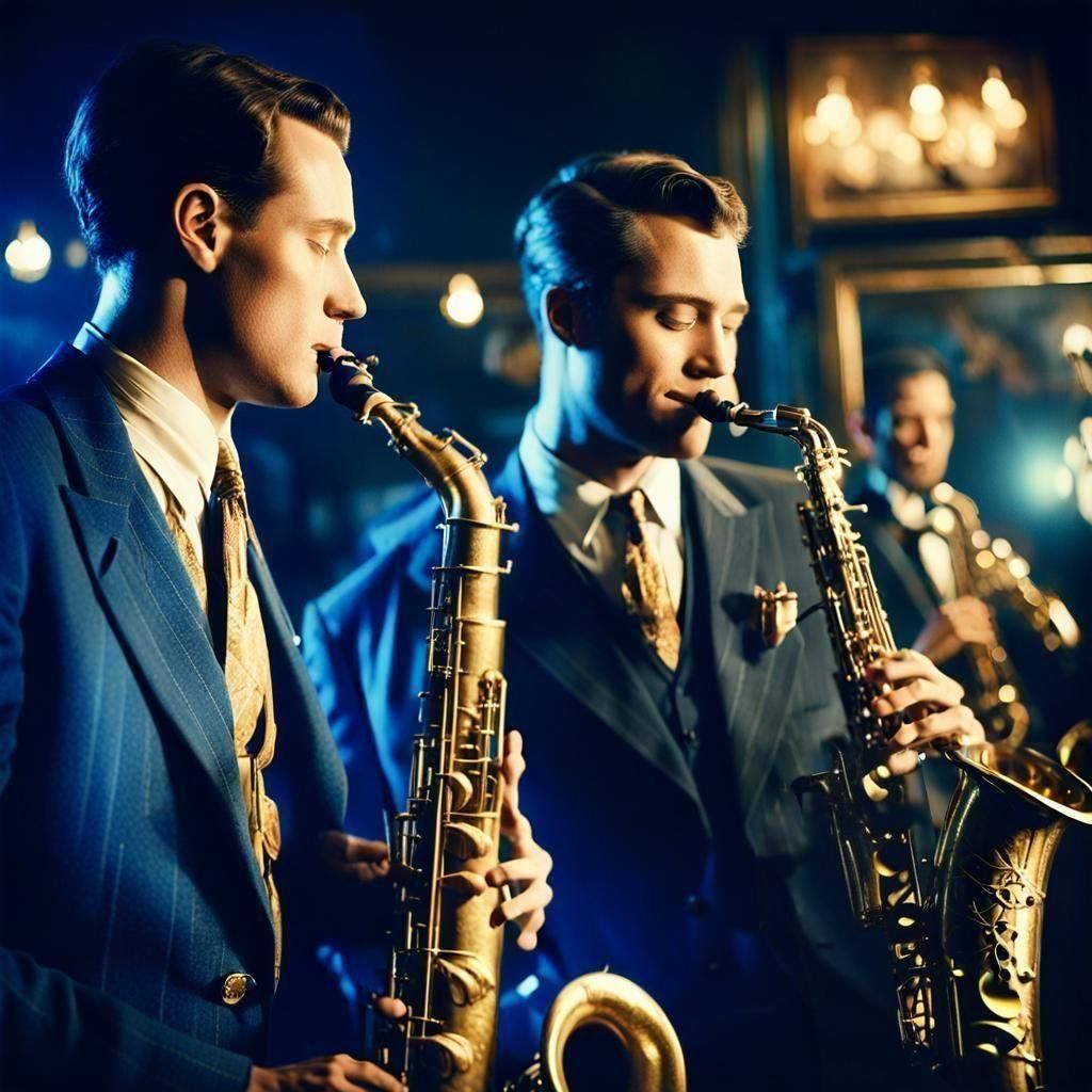 Era 1920s, playing the saxophone
