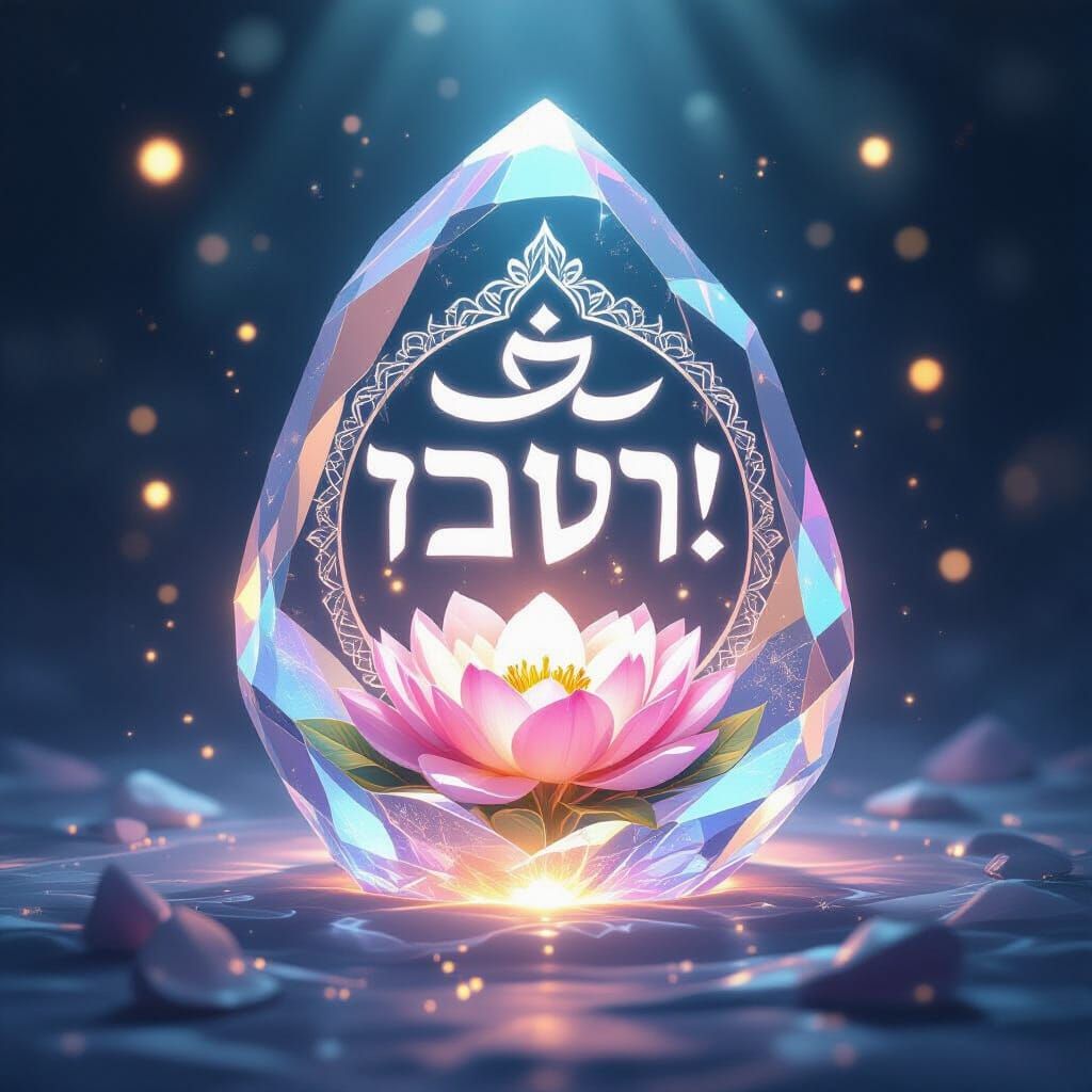 Sacred Symbol in Crystal with Secret Blossom