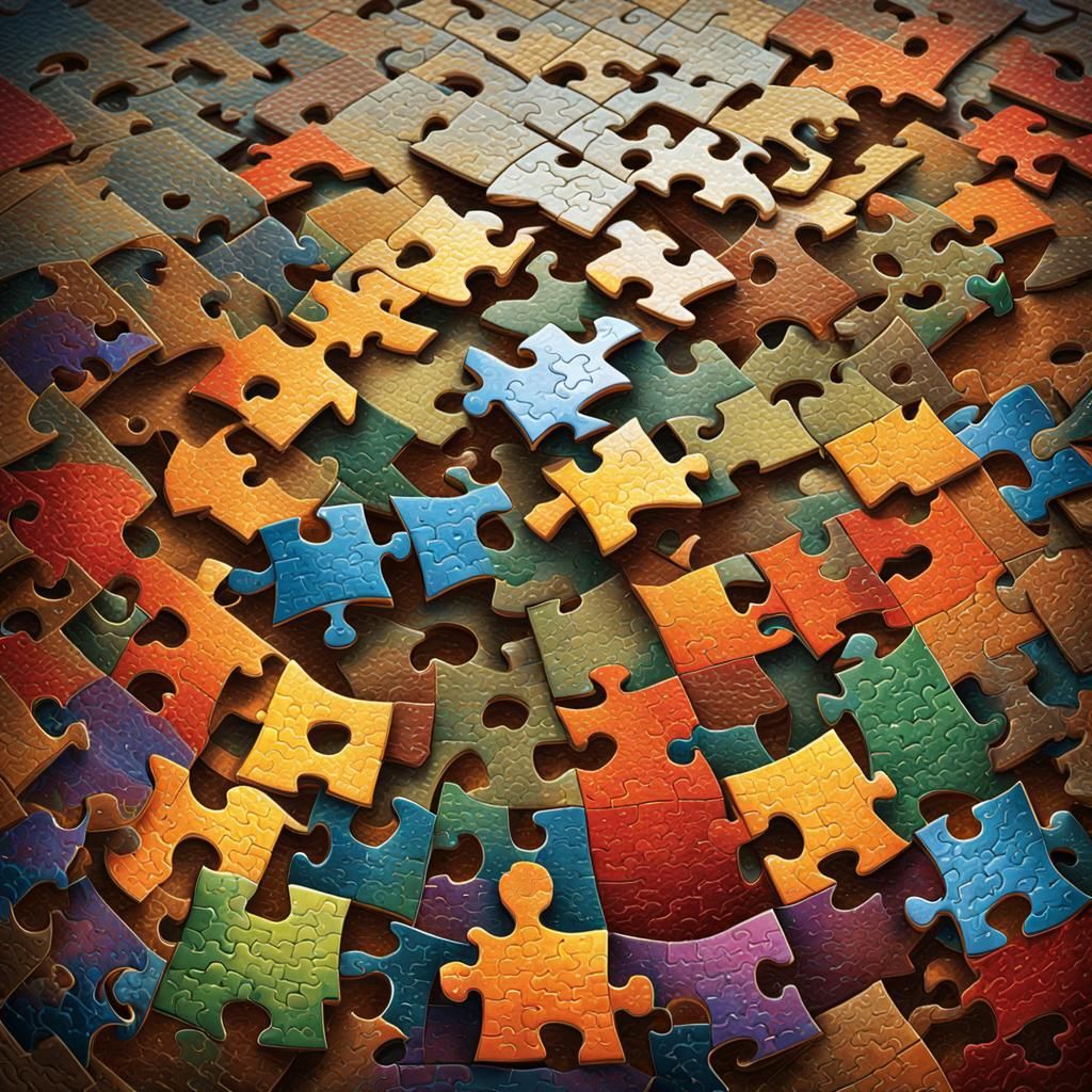 Detailed Colorful Puzzle with Missing Pieces