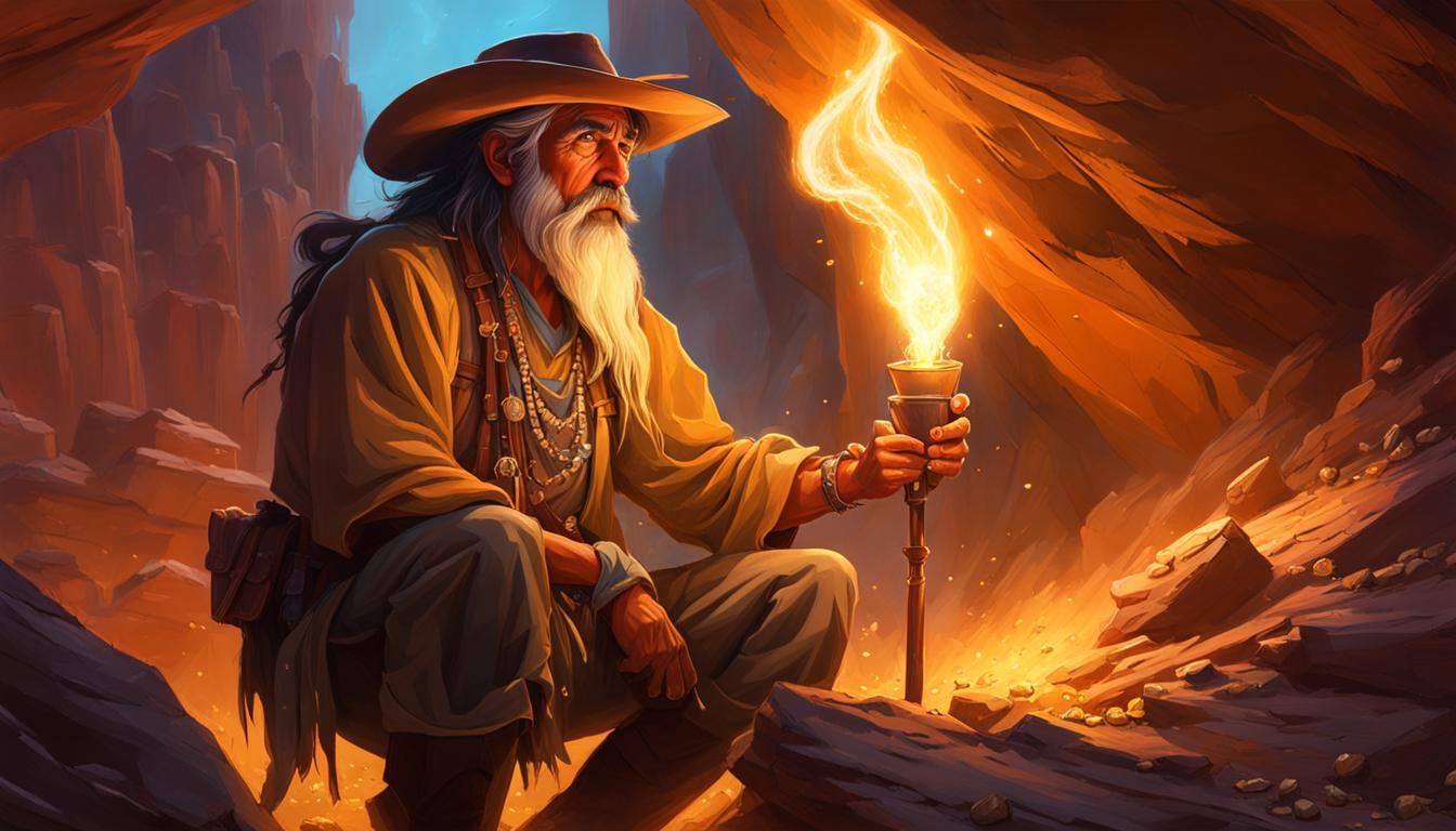 Prospector in Lost Dutchman's Mine: Hyperrealistic Concept A...