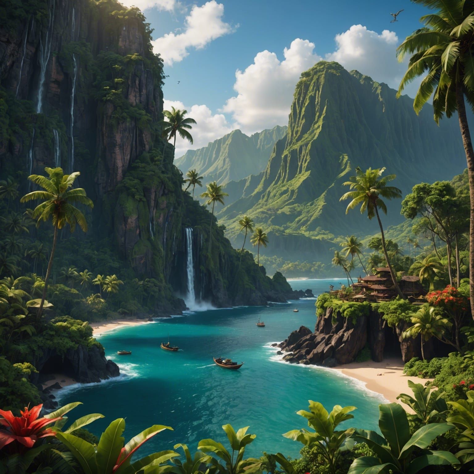 Fantastical Hawaii Concept Art in Deep Color