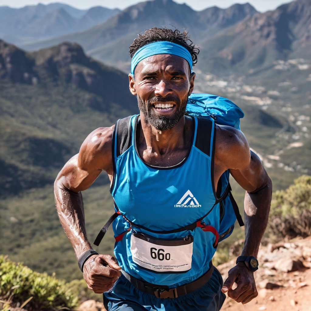 Trail Runner in South African Mountains Celebrates Sobriety