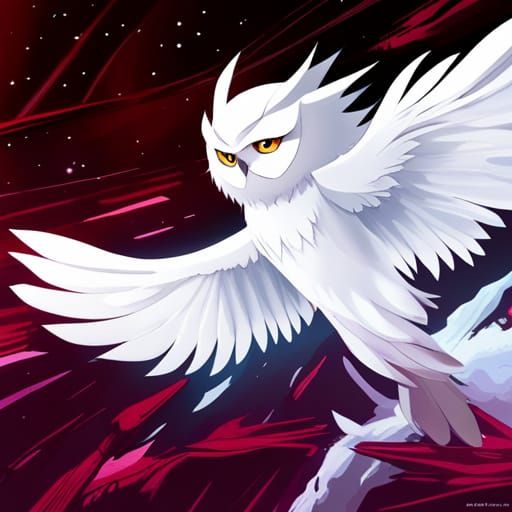 Majestic Ice Owl Pokémon in Anime Style