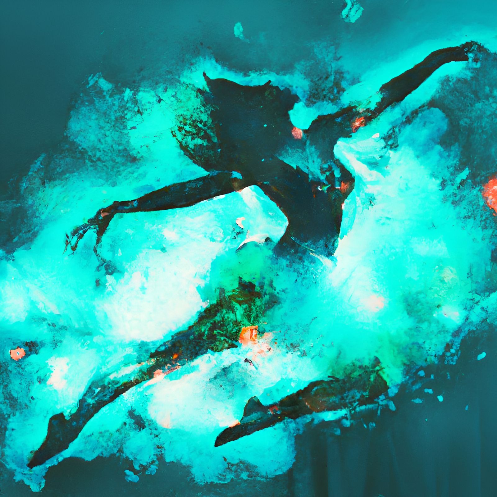 Cyberpunk Dancer in Motion: Impressionistic Digital Art