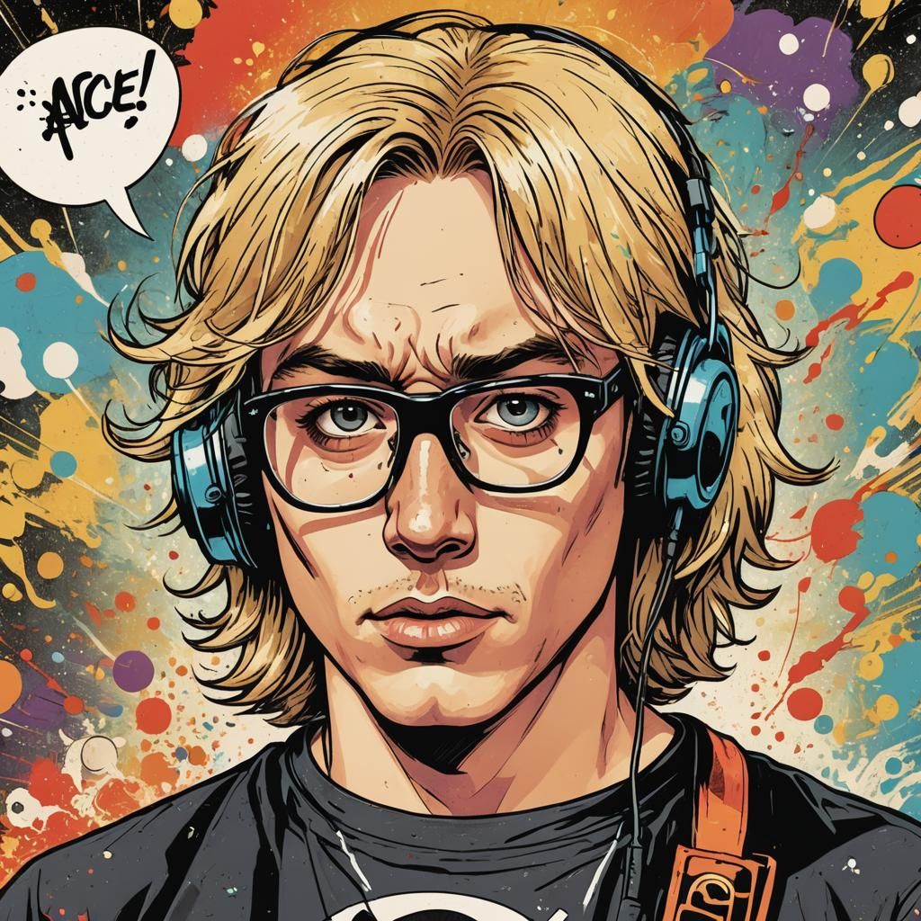Teenager in Graphic Novel Style with Bold Linework