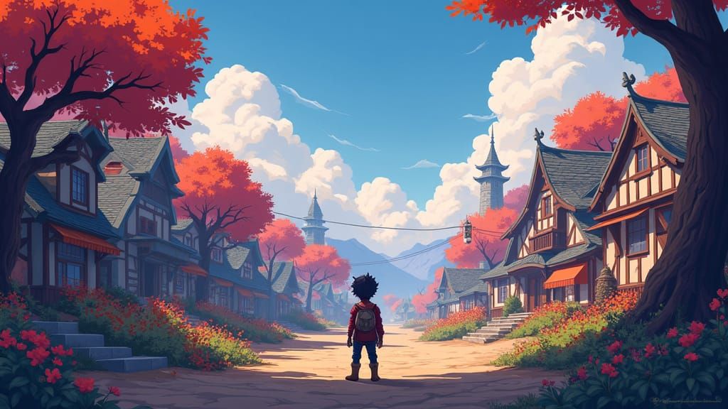 Hero's Quest in Manga-Style Village