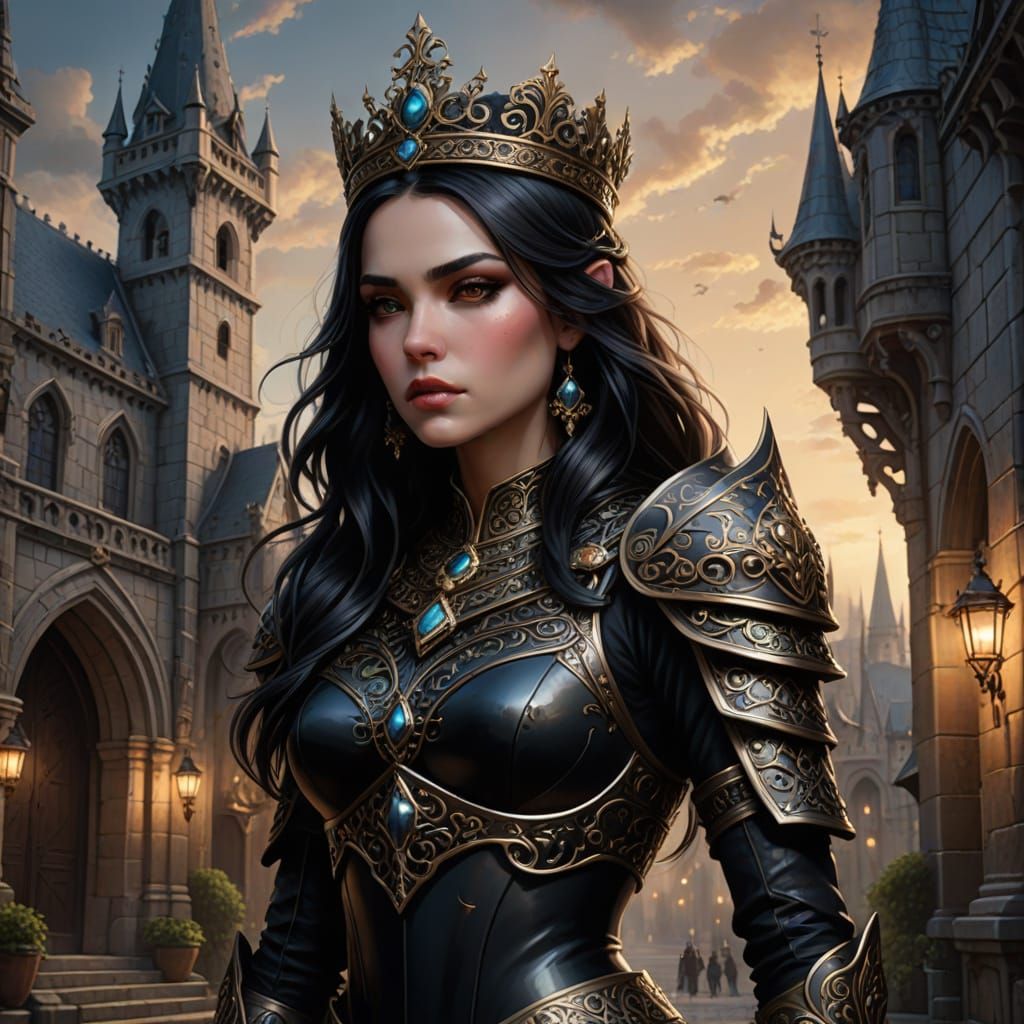 Dark Fantasy Princess in Ornate Armor