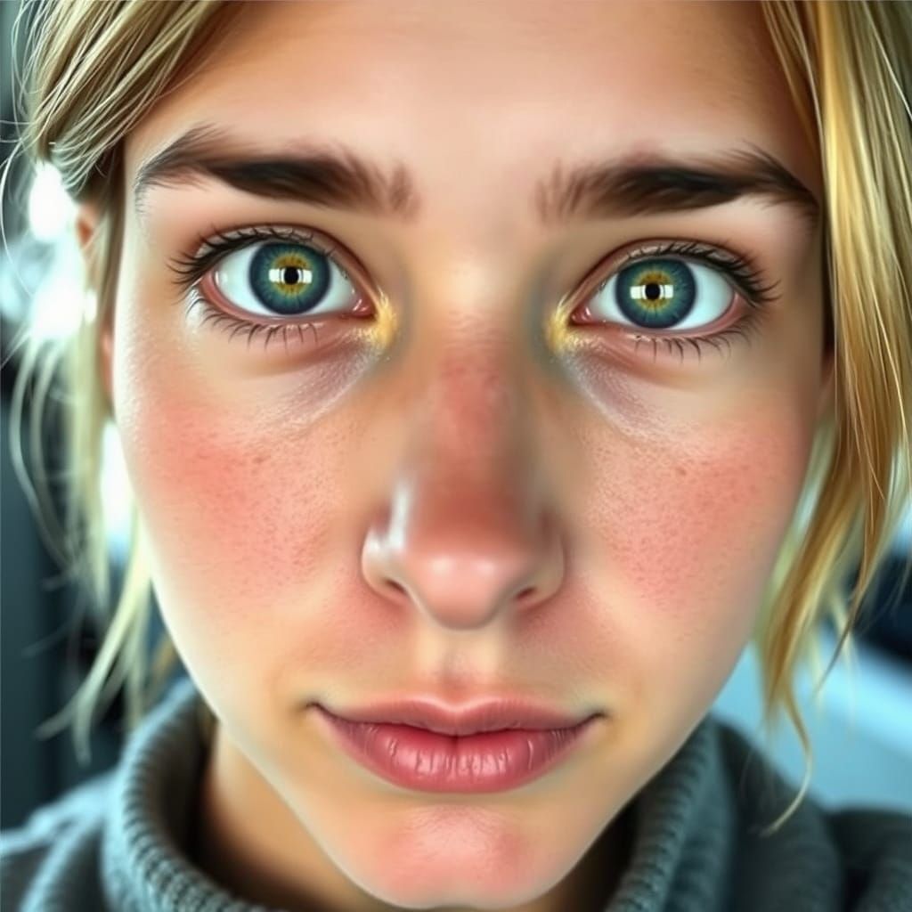 Realistic Portrait of a Person with Clear Eyes